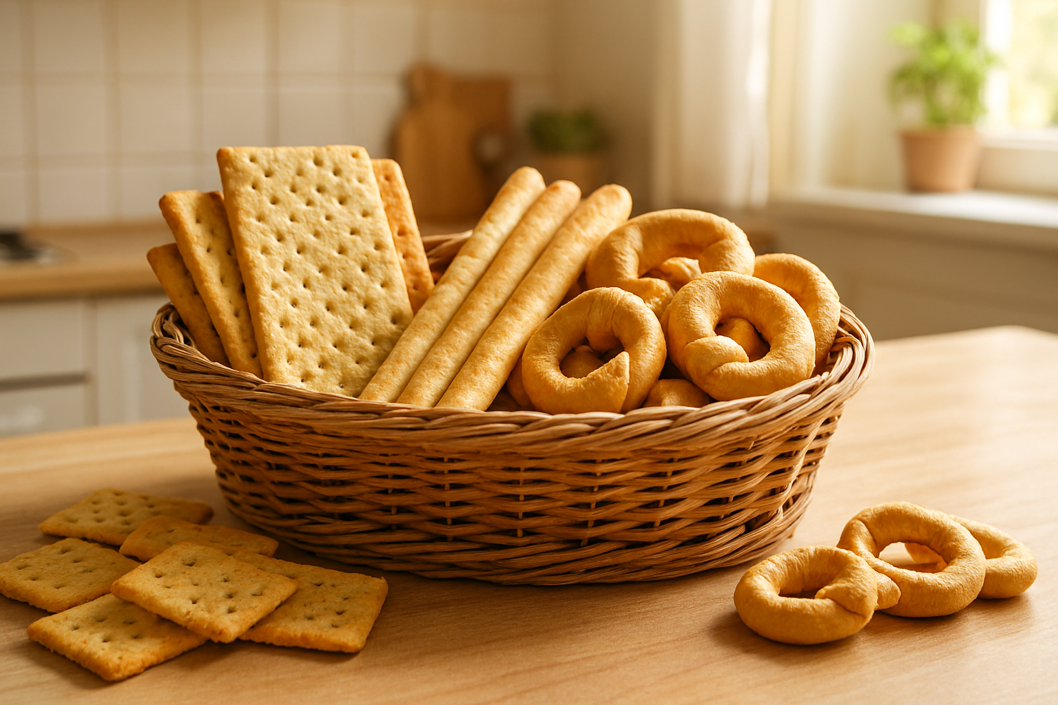Cracker grissini taralli