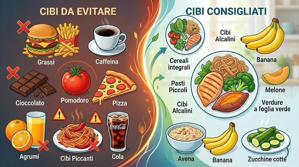 reflusso evitare