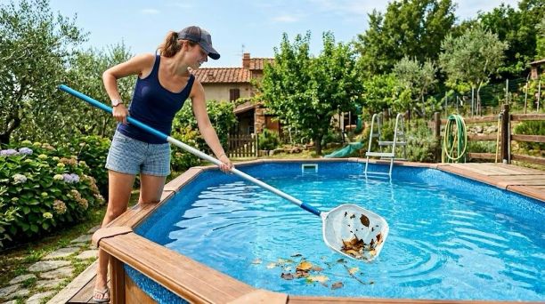 piscina foglie